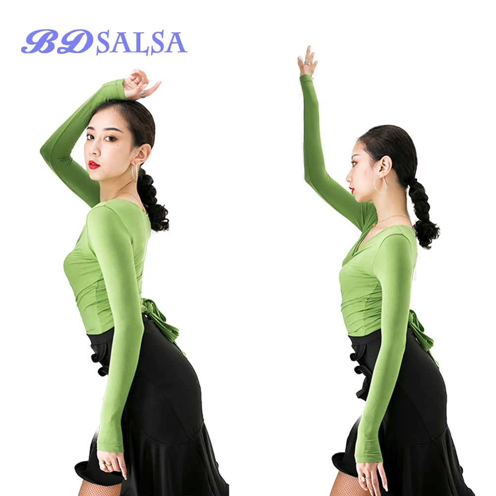 Sportswear Latin Dance Clothes Women's Summer Dress Adult Dance Practice clothes Dancing Outfit Two ways to wear Tops DA440 HOT