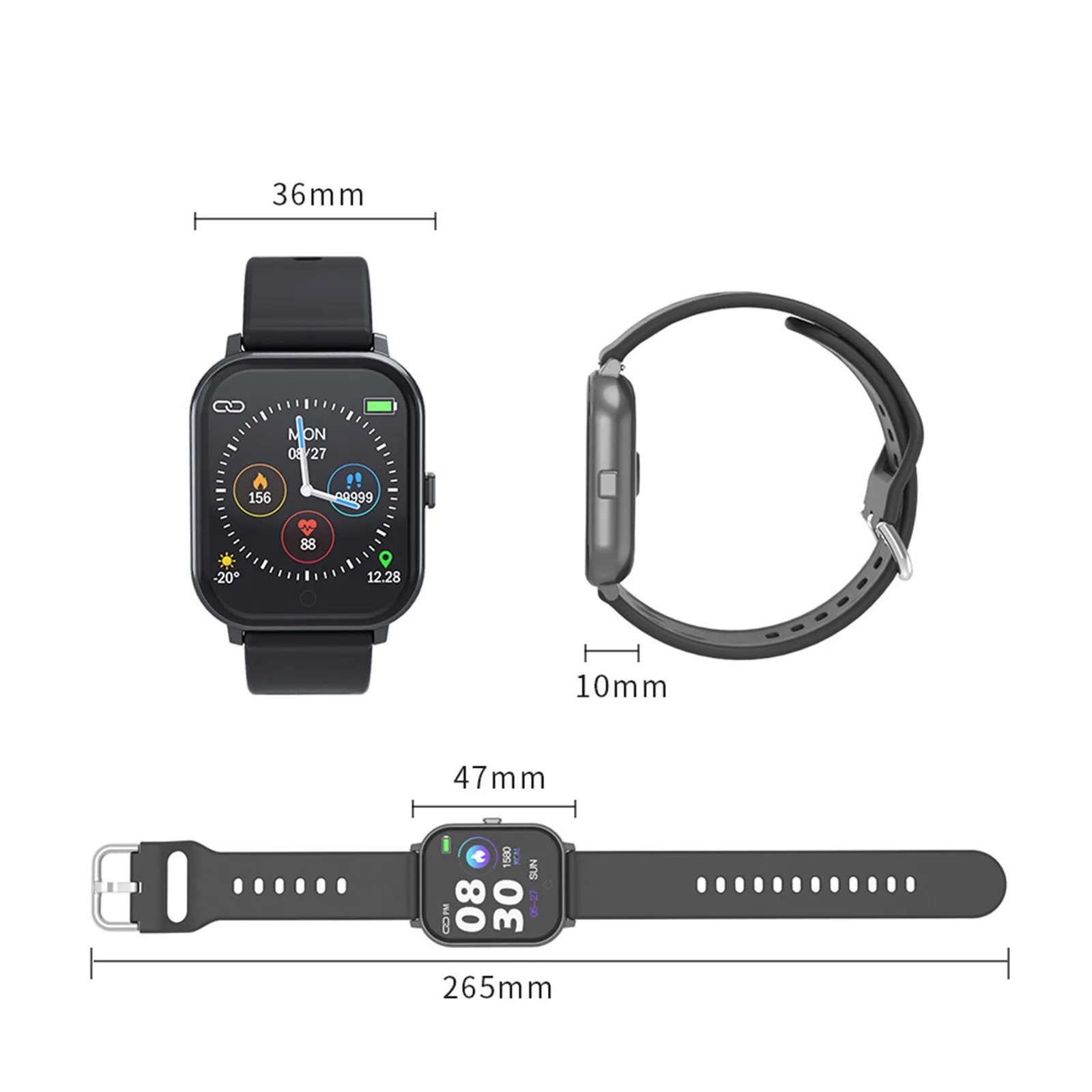 

2020 New Smart Watch Women Men T55 Bluetooth Call Ip67 Waterproof Heart Rate Blood Pressure For Apple Pk Iwo 8 10 11 12 T500 X7