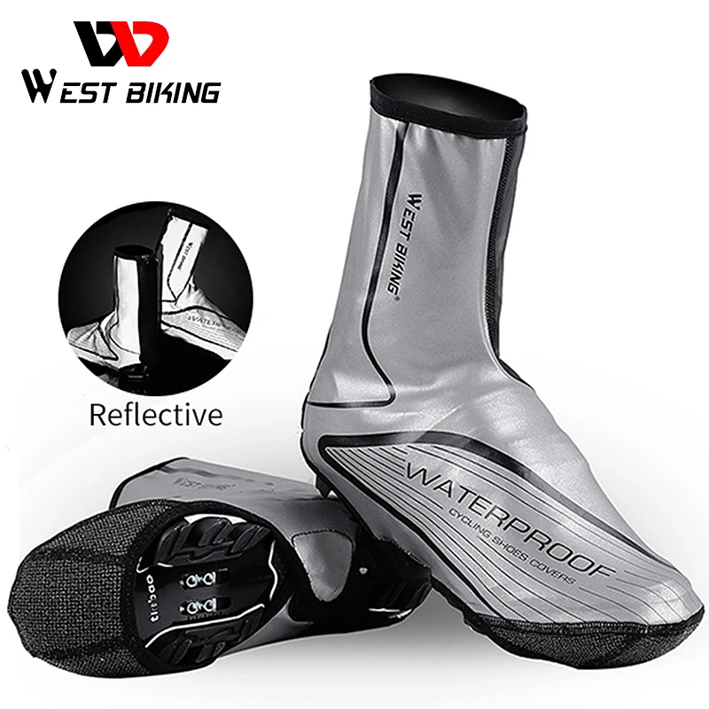 

WEST BIKING Cycling Shoes Cover Full Waterproof Zipper Winter Thermal Bike Overshoe MTB Bicycle Shoe Cover Copriscarpe Ciclismo
