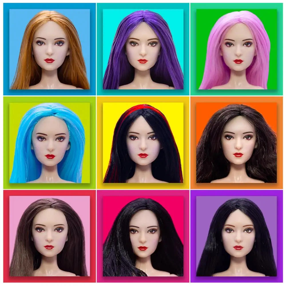 Головки для кукол Asia Beauty DIY Раскрашивание белой кожей головки с волосами дамские