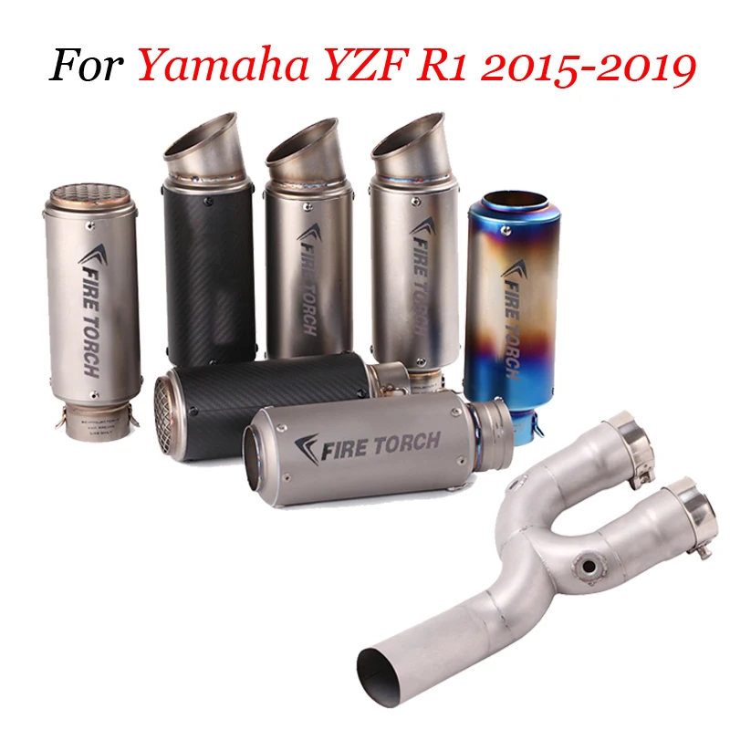 

Slip On выхлопных газов для Yamaha R1 YZF R1 MT10 2015-2020 мотоцикл Escape выхлопной Изменение среднего звена трубы глушитель выхлопных газов