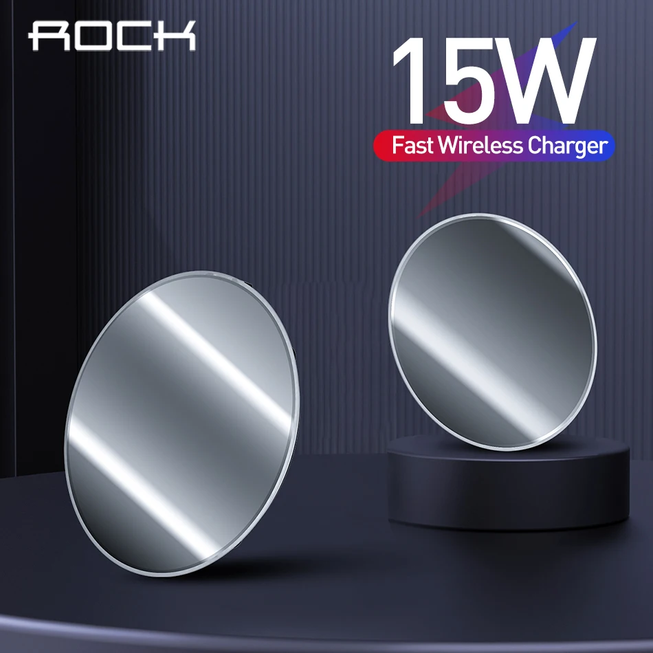 ROCK 15 Вт Беспроводное зарядное устройство для Samsung S10 S8 S9 Note 9 iPhone 11X8P мобильный