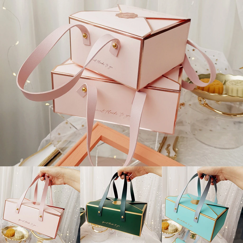 Бронзирующая портативная бумажная коробка кожаная упаковочная для шоколадных