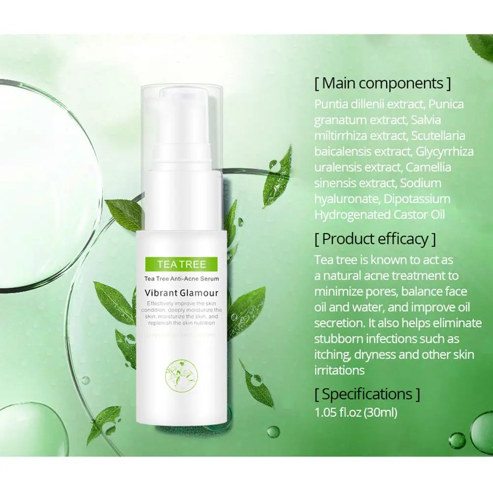 Яркий гламурный Тонер для чайного дерева термоусадочная вода удаления угрей