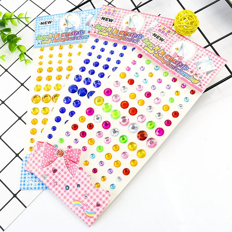 Квадратные круглые пятиконечные наклейки со стразами акриловая смола Алмазная