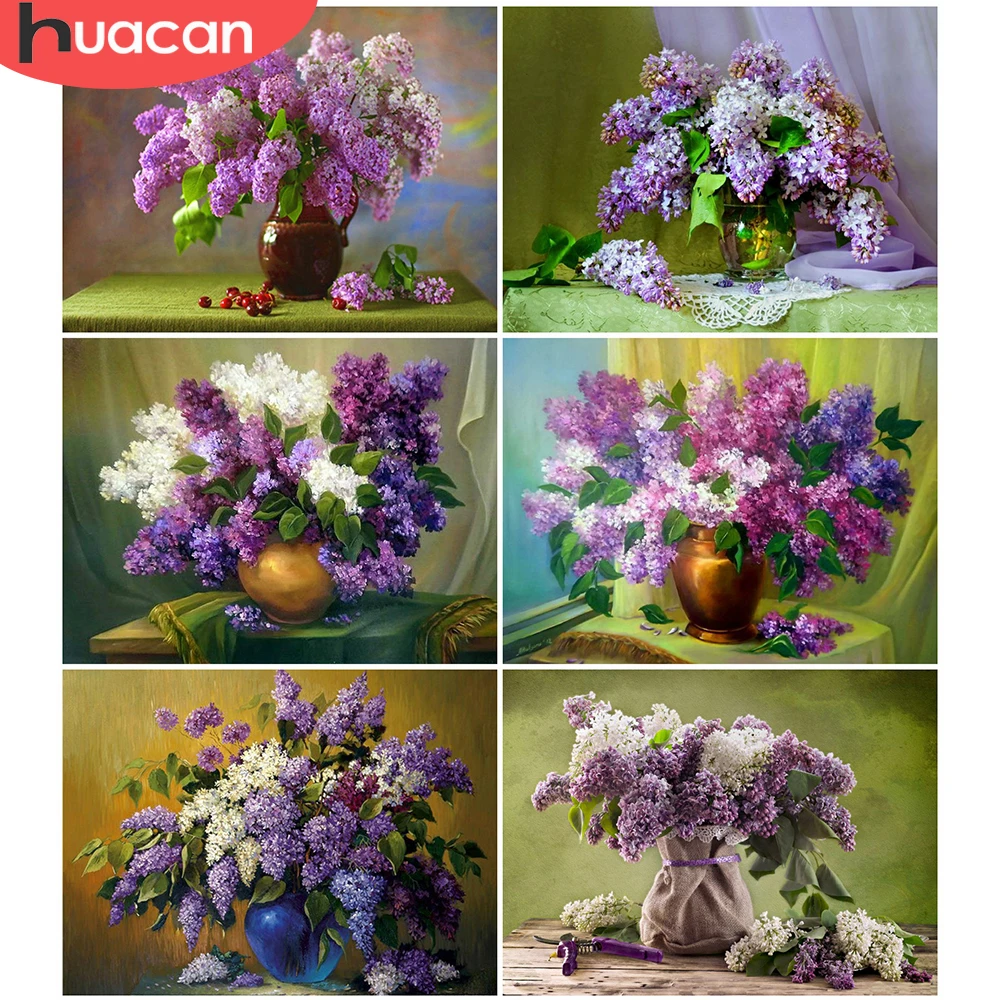 

Алмазная живопись «сделай сам» HUACAN, квадратная круглая мозаика с изображением цветов, вышивка крестиком, картина с изображением гвоздики, украшение для дома