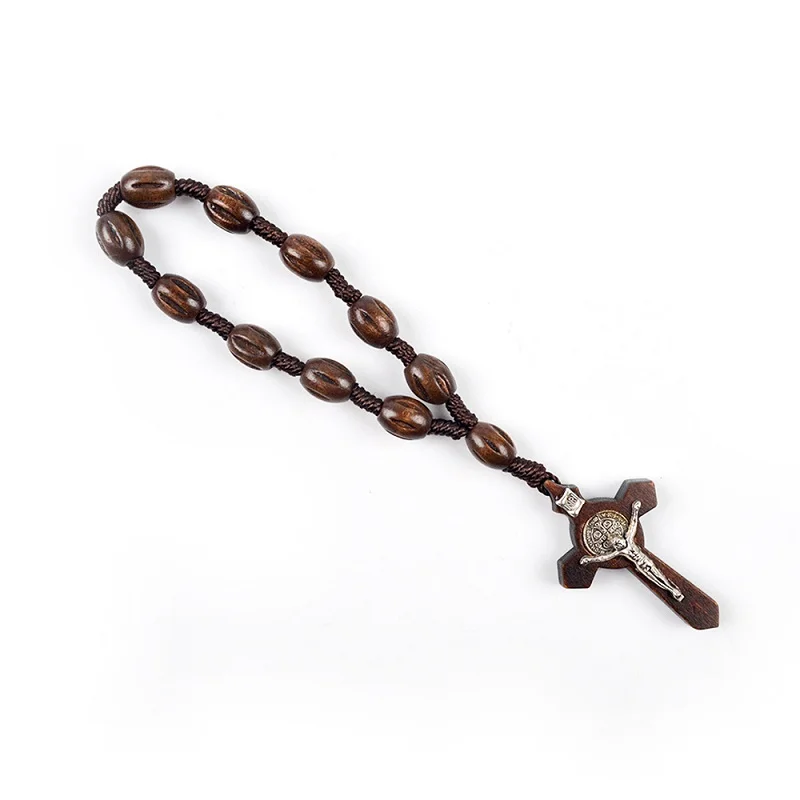 Религиозная католическая молитва орнамент деревянный браслет украшение Иисуса