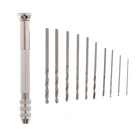 0,8-3,0 мм Алюминий ручная дрель с Быстрозажимной патрон + 10 шт Мини кручения дрель прецизионная шпилька тиски деревообрабатывающий, вращающийся инструмент для бурения