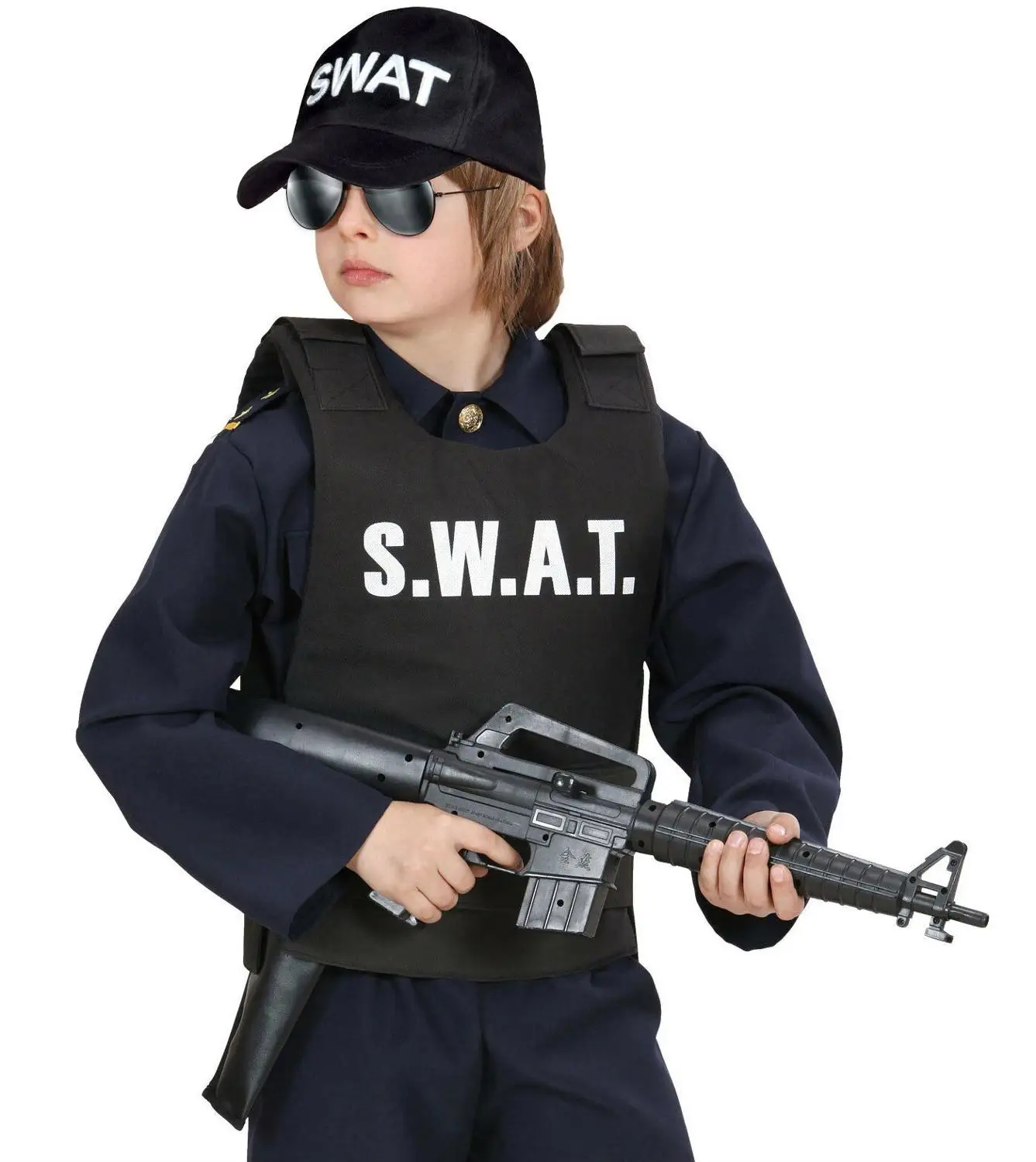 

Детский полицейский костюм спецназа, пуленепробиваемый жилет и искусственный головной убор, наряд для детей 3-9 лет, костюм полицейского