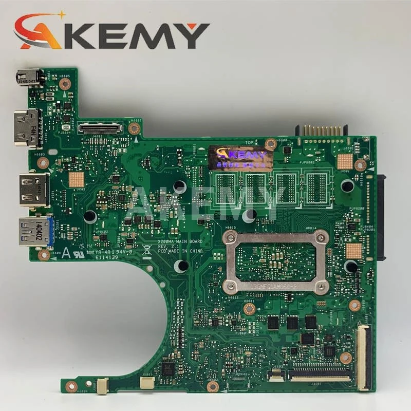 

Akemy X200MA Mainboard For Asus X200MA F200MA X200M F200M Laotop Motherboard W/ N2815/N2830 N2840 CPU 2G RAM