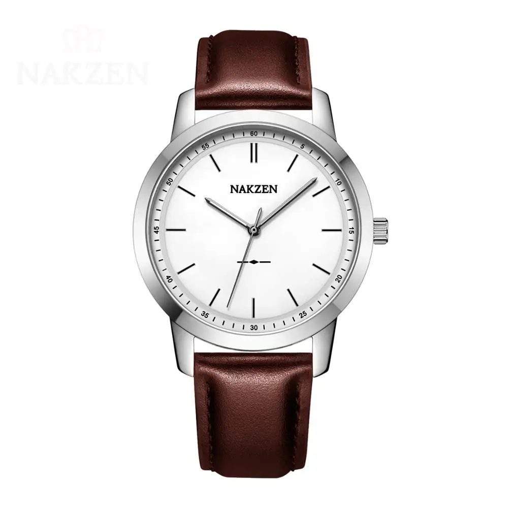 Белый NAKZEN мужские часы, кварцевые часы, мужские наручные часы, горячая распродажа, Брендовые повседневные мужские спортивные часы, роскошные часы для мужчин, водонепроницаемые - Цвет: Белый
