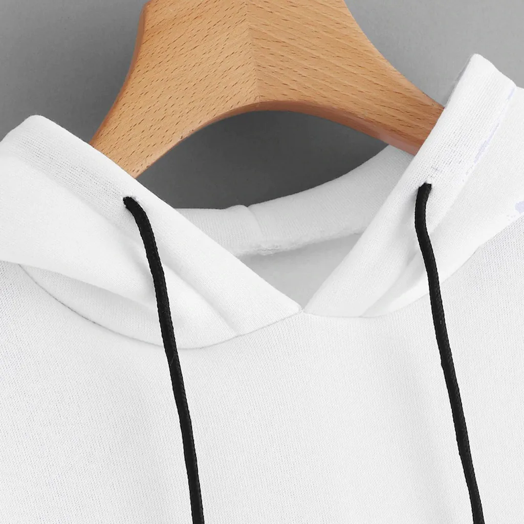 

2019 XS-XL Fashion Casual Women Autumn Long Sleeve Contrast Color Drawstring Sweatshirt Hooded Pullover Drop Shipping July29