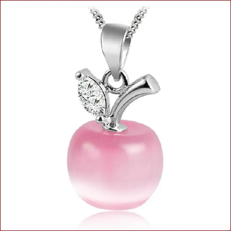 Ожерелье с опаловым яблоком премиум-класса Подвеска для женщин без цепочки