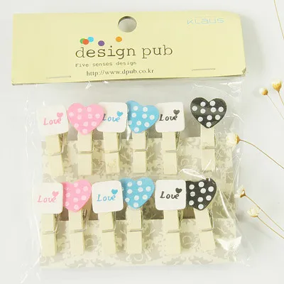 12/8/10 mini note paper clips for Christmas tree bear wood clip photo clips clothespin craft decoration clips - Color: HYDF4
