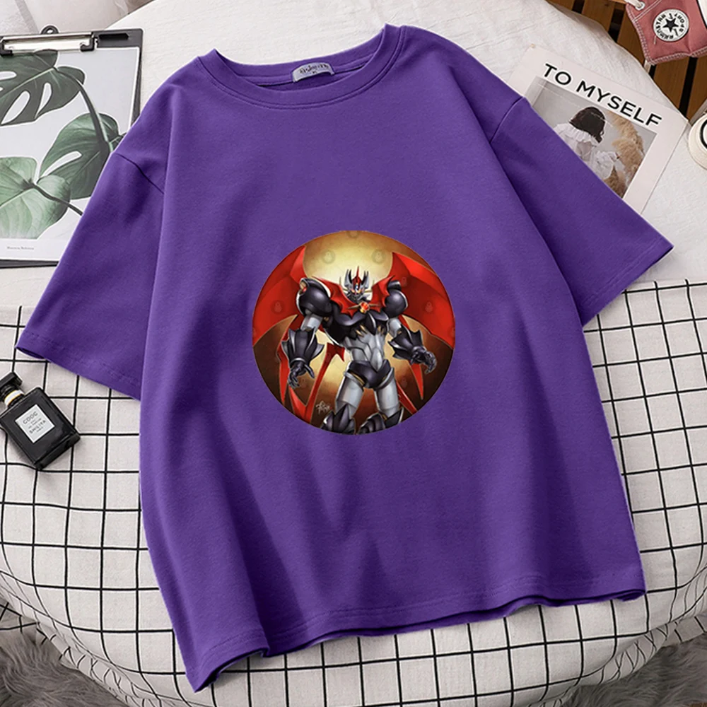 

Mazinger Z Women Tshirts Anime Oversized Design T Shirts Camisetas Harajuku Brands T-shirts Mujer High Quality Short Sleeve Tee