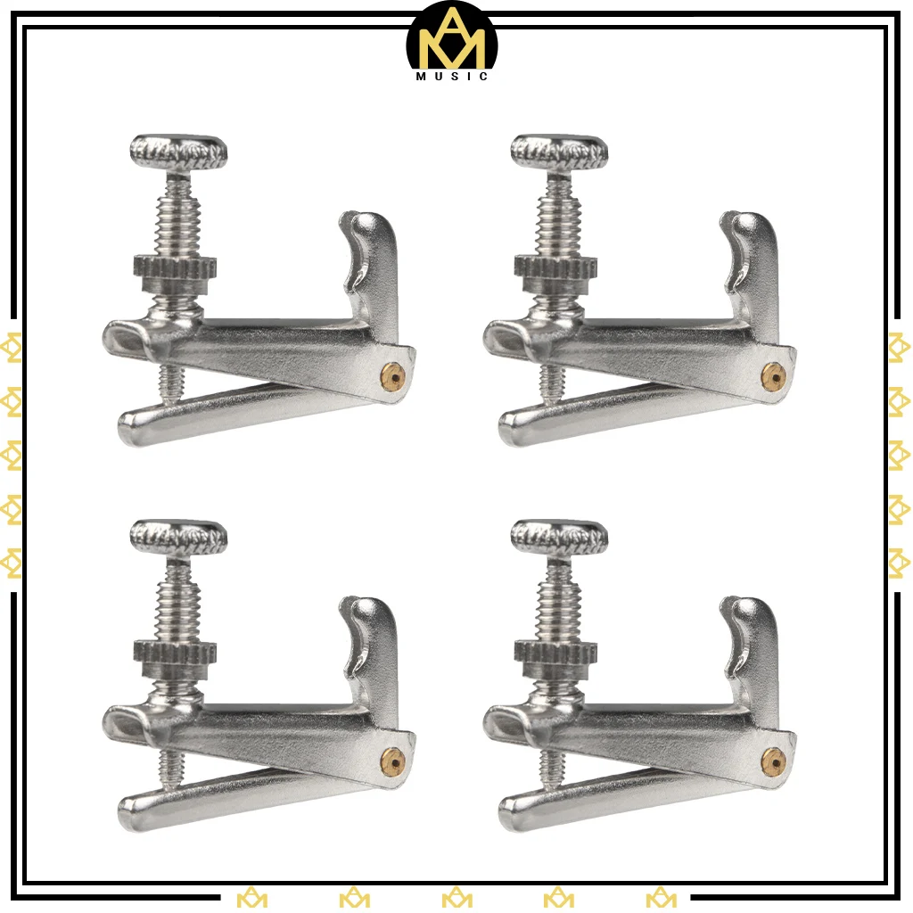 

4PCS Violin Fine Tuner Violin Parts String Metal Adjuster For 3/4-4/4 Violin Electric & Acoustic Violin Fiddle Tailpiece Tuners