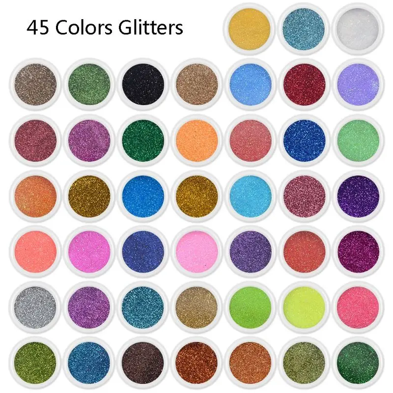 

45 Colors Resin Pigment Mica Powder Glitters Sequains Nail Art Jewelry Making