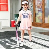 kids wear dress letter printing summer girl clothes primary school students baseball sportswear 2 7 y children quality clothing