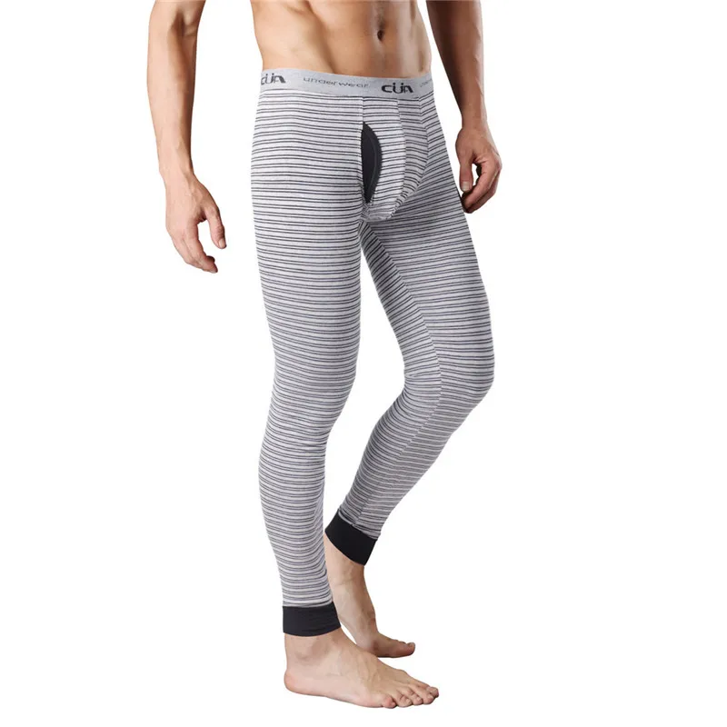 Кальсоны мужские теплые утягивающие штаны в полоску нижнее белье термобелье