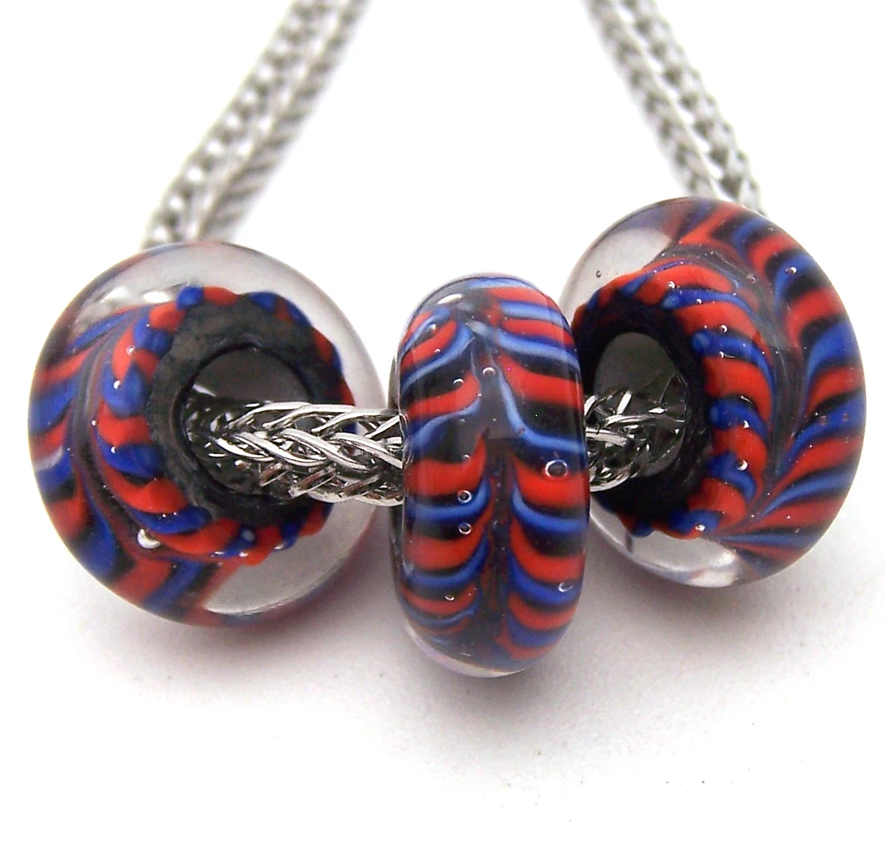 

JGLZ2350 3X 5MM Hole DIY GlassBead Murano Glass beads Fit European Charms Bracelet diy jewelry Lampwork