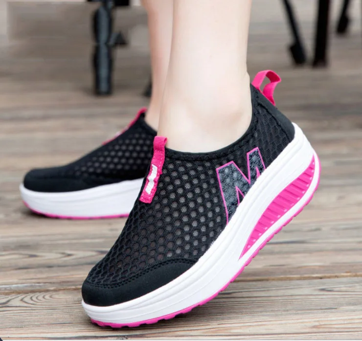 

CEVABULE 2021 Spring Summer Shoes Breathable Women's Shoes Casual Sneakers Thick Sponge Cake Single Shoes Mesh Shoes CYL