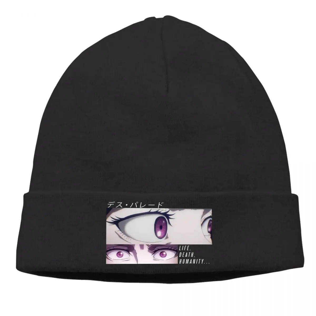 

HUMANITY Bonnet Homme Fashion Knitted Hat Death Parade Dekimu Japanese Anime Skullies Beanies Caps Novelty Cotton Hats