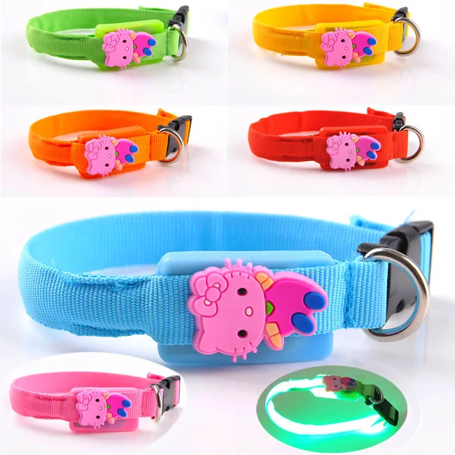 Милый поводок для домашних животных светодиодный ошейник щенков кошек и собак