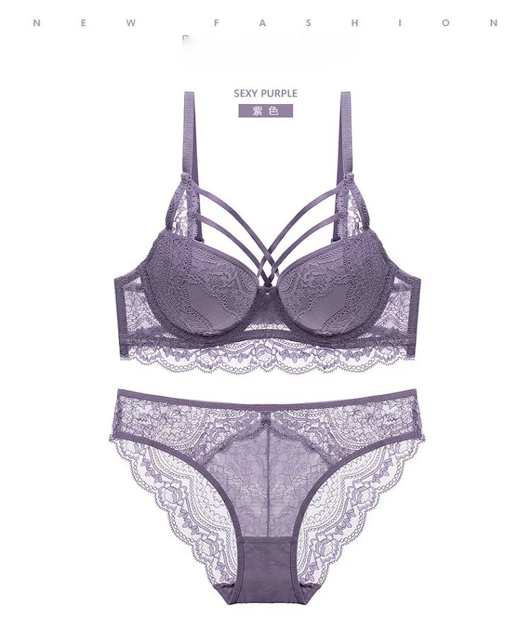 Комплект женского кружевного нижнего белья с чашками пуш ап|Комплекты белья| |