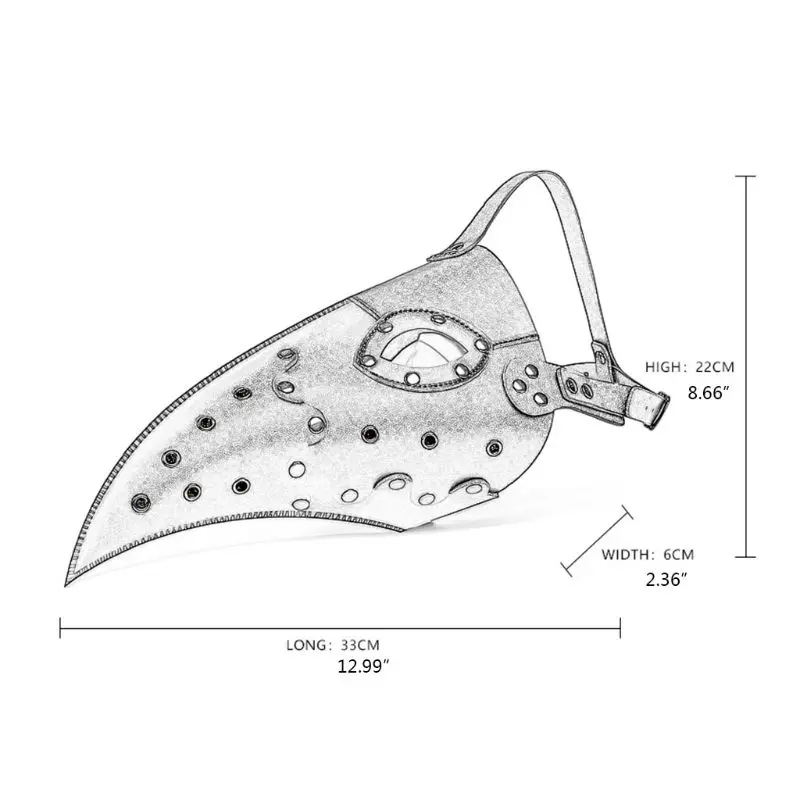 

Halloween Steampunk Plague Doctor Long Nose Beak Bird Mask Respirator Goggles