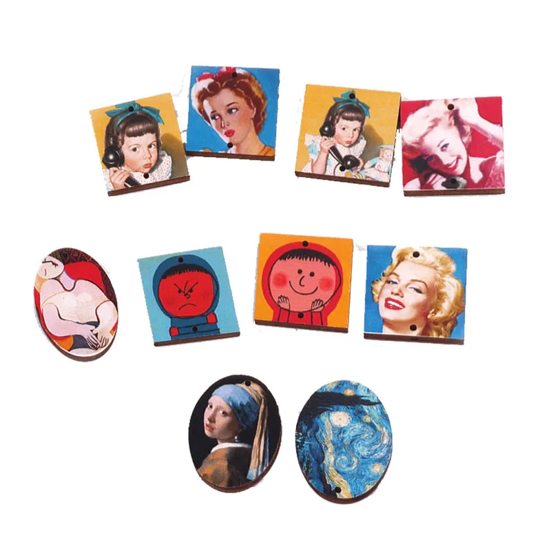 10 шт. аксессуары ручной работы серьги для женщин Ренессанс картины овальные