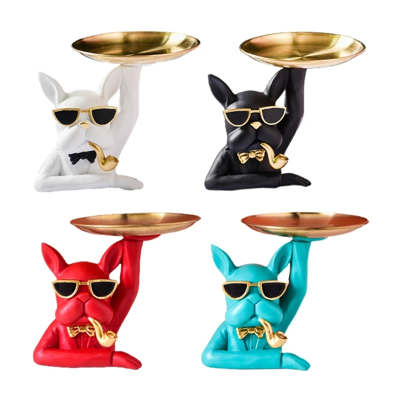 Статуя бульдога статуэтка животного из смолы фотопластина ювелирная полка