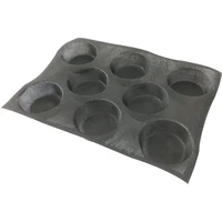 silicone bun bread forms round shape trays perforated bakery molds fit half pan cake tart pan non stick bake tools