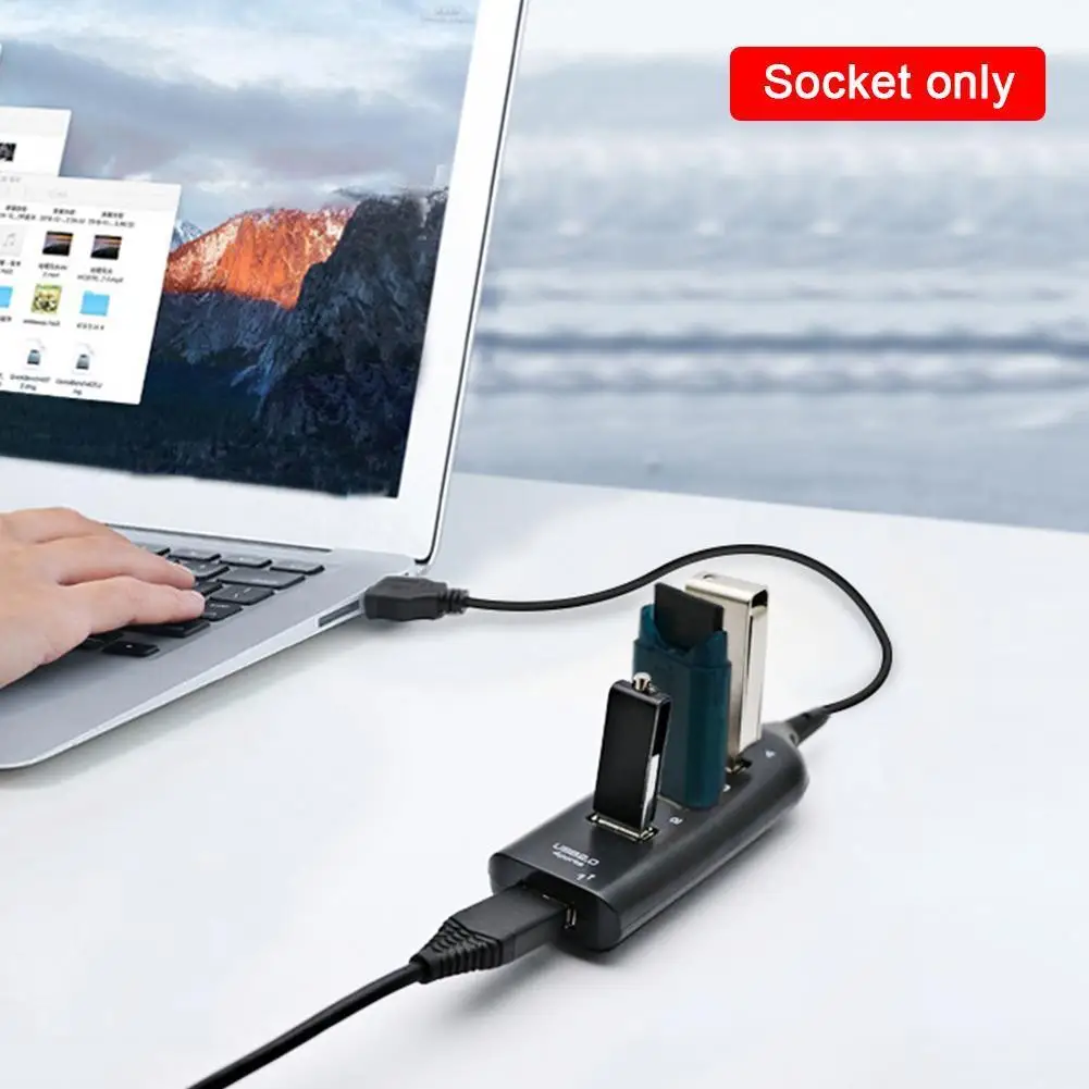 

Универсальный 4-портовый USB usb-хаб 2,0 с кабелем, высокоскоростной ПК, концентратор для ноутбука, мини-разъем, разветвитель, адаптер V1Z3