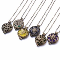 new aromatherapy jewelry dragonfly tree of life necklace vintage open lockets pendants perfume essential oil diffuser necklace