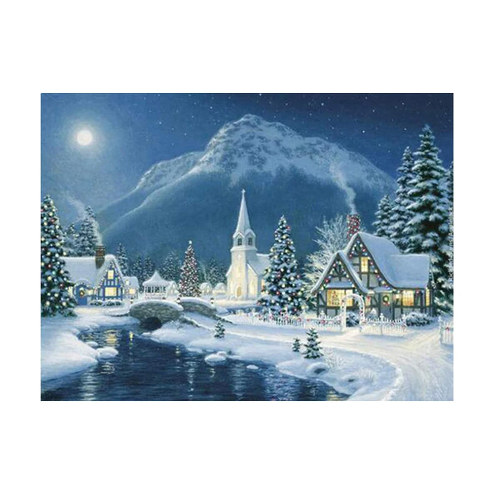 

New 5D Diamond Painting Set, Snow Mountain Diamond Painting Set Full Embroidery Large Pictures DIY Diamond Painting 30 x 40 cm