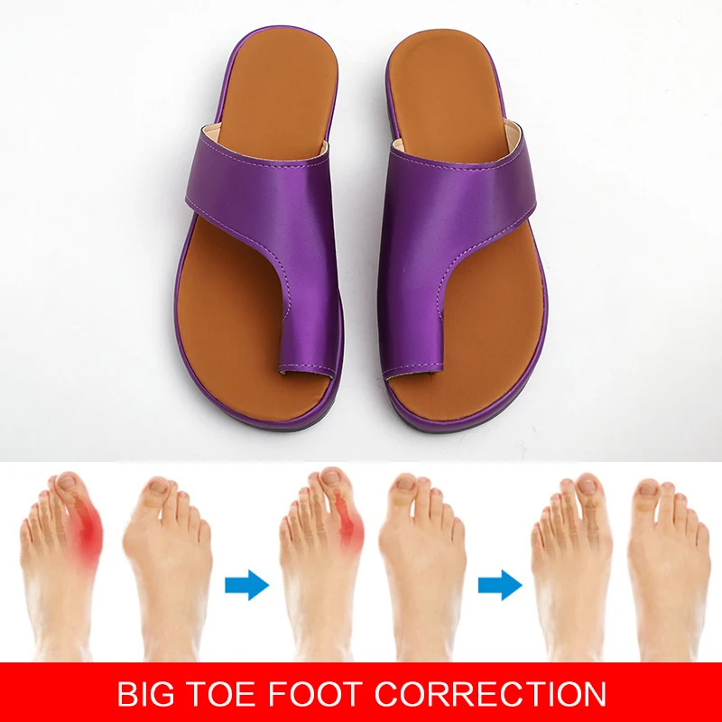 Сандалии женские ортопедические на плоской подошве удобные босоножки из