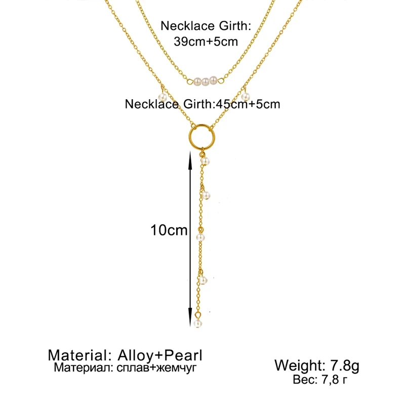 

FAMSHIN Long Pearl Necklace For Women Party Boho Multilayered Pearls Pendant Necklaces 2021 Trend Choker Sweater Chain Jewelry