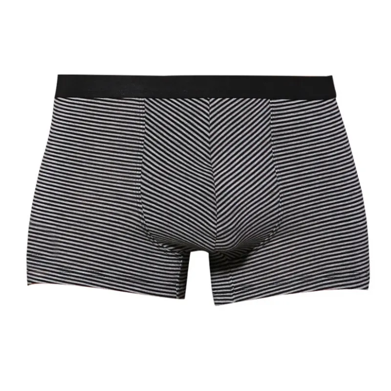Reduce Restraint Underpants Men's Striped Flat Pants Skin-Friendly Slim-Fit Bottomings Homme 3D Four-Cornered Shorts