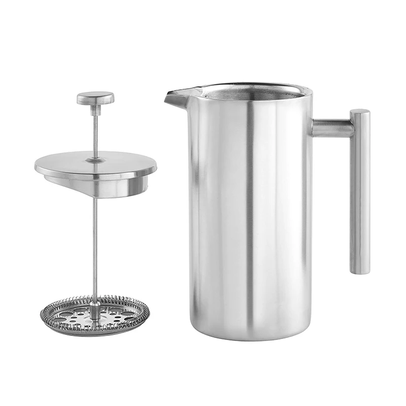 Insulated Cafe Pot Press Stainless Steel Coffee Tea Filter Maker Plunger Pitcher Caffetiere 350ml With One Basket | Дом и сад