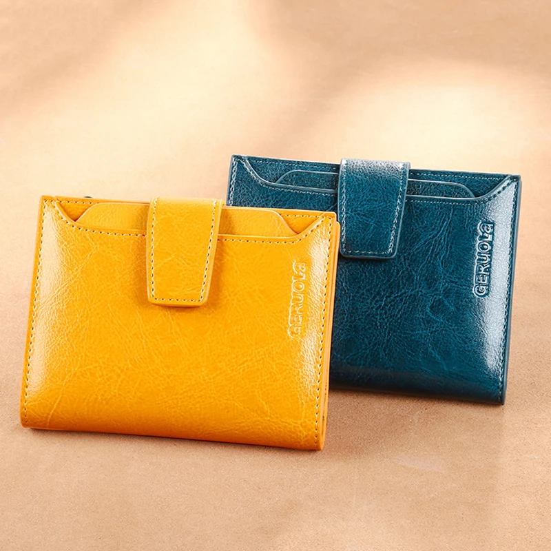 

Fashion Luxury Ladies Wallet Genuine Leather RFID Anti Theft Business Credit Card Bag Folding Coin Purse Zipper Wallet for Women