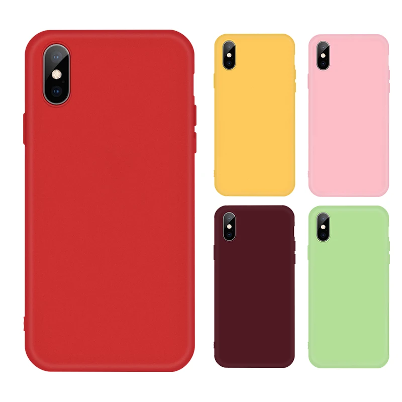 Цветной матовый чехол для телефона iPhone XS Max XR X 10 8 6 6S 7 Plus силиконовые чехлы из ТПУ