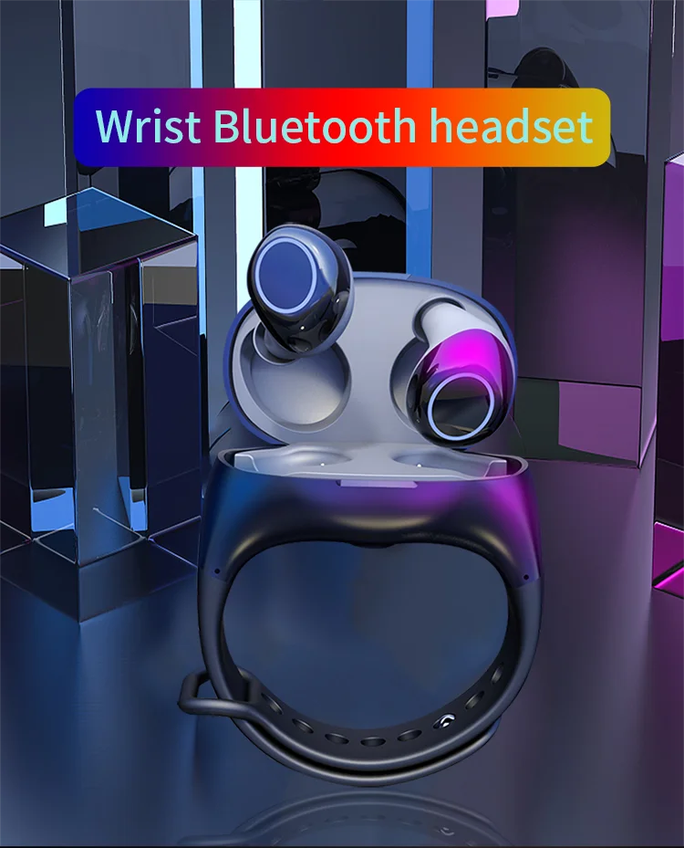 TWS Bluetooth 5,0, беспроводные наушники, спортивные наушники с громкой связью, гарнитура с смарт-браслетом, часами, фитнес-браслетом