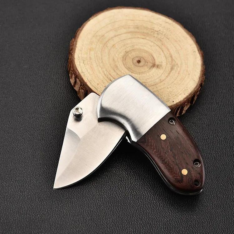 

55HRC 3CR13 Tactical HardnessBlade Solid Wood Survival Handle Folding Knife Camping Hunting Pocket EDC Tool Navajas