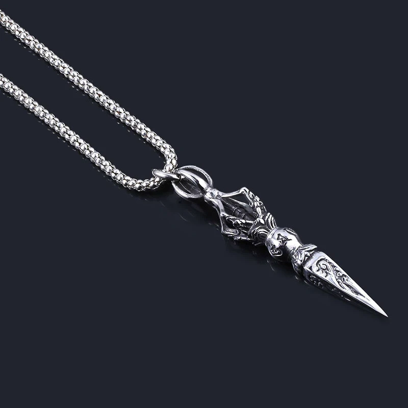 Men Stainless Steel Phurba Kilaya Pendant Necklace Tibetan Buddhism Vajrayana Buddhist Vajra Dorje | Украшения и аксессуары