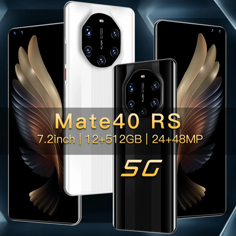 

Huawe Mate40 RS Global Smartphone 7.2" 5800mAh Rear Five Camera 48MP Snapgragon865 Cellphone 12GB+512GB Android10 Phone 4G5G LTE