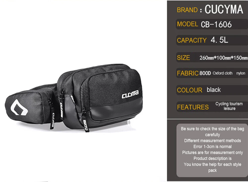 

CUCYMA Motorcycle Waist Bag Waterproof Outdoor Sports Travel Bags Cell Phone Wallet Pocket Cycling Racing Bags Multi-purpose