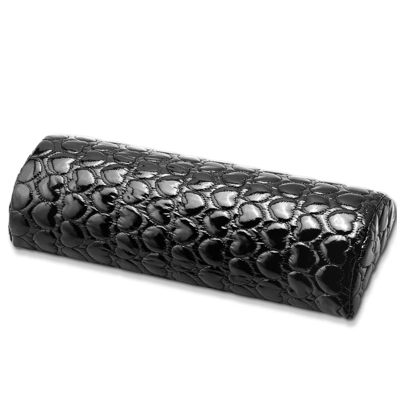 01Black 1 шт., профессиональный держатель для подушек для рук, мягкая губка из искусственной кожи, подставка для рук с сердечком, дизайнерская Подушка для ногтей, маникюрные товары для рукоделия - Цвет: 01Black