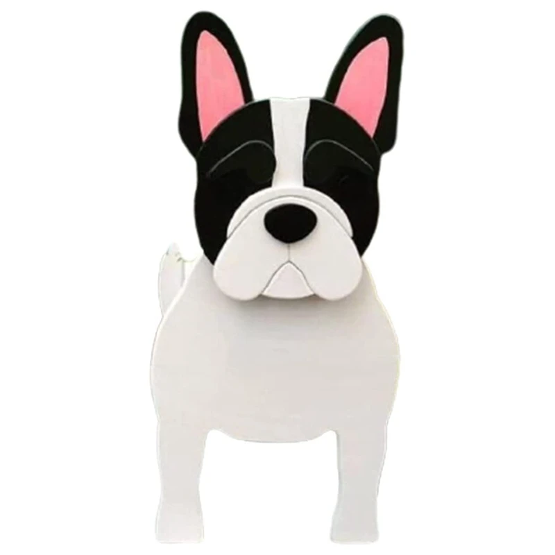 

French Bulldog Planter Wooden Dog Shaped Plants Pot Decorative 3D Simulation Animal Flower Garden Decoration