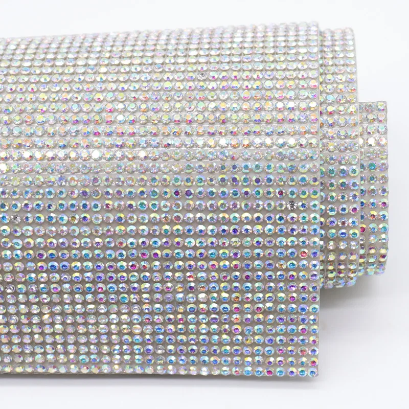 

DIY Bling Crystal Rhinestones Stickers Sheet for Car Decoration Gift 2mm Adsive 40*24cm with Viscose (A+B Color)