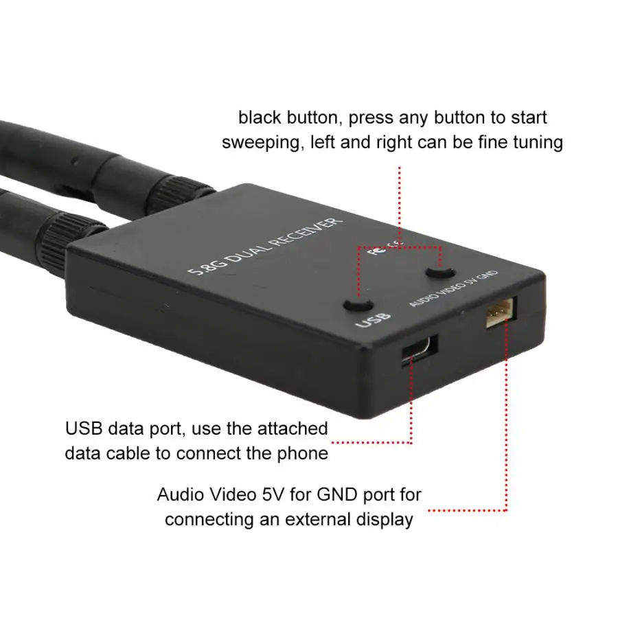 Для Skydroid UVC двойная антенна 5 8G 150ch мобильный телефон приемник передачи